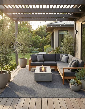 Black Easy-Clean Solid Indoor / Outdoor Rug