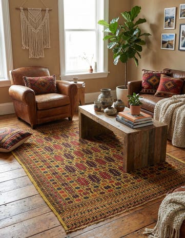 3' 10 x 6' Hand Woven Kilim Afghan Wool Rug