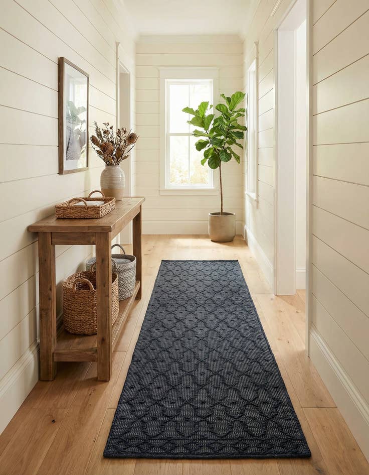 Detail image of 2' 7 x 9' 10 Hand Woven Larsa Jute Runner Rug