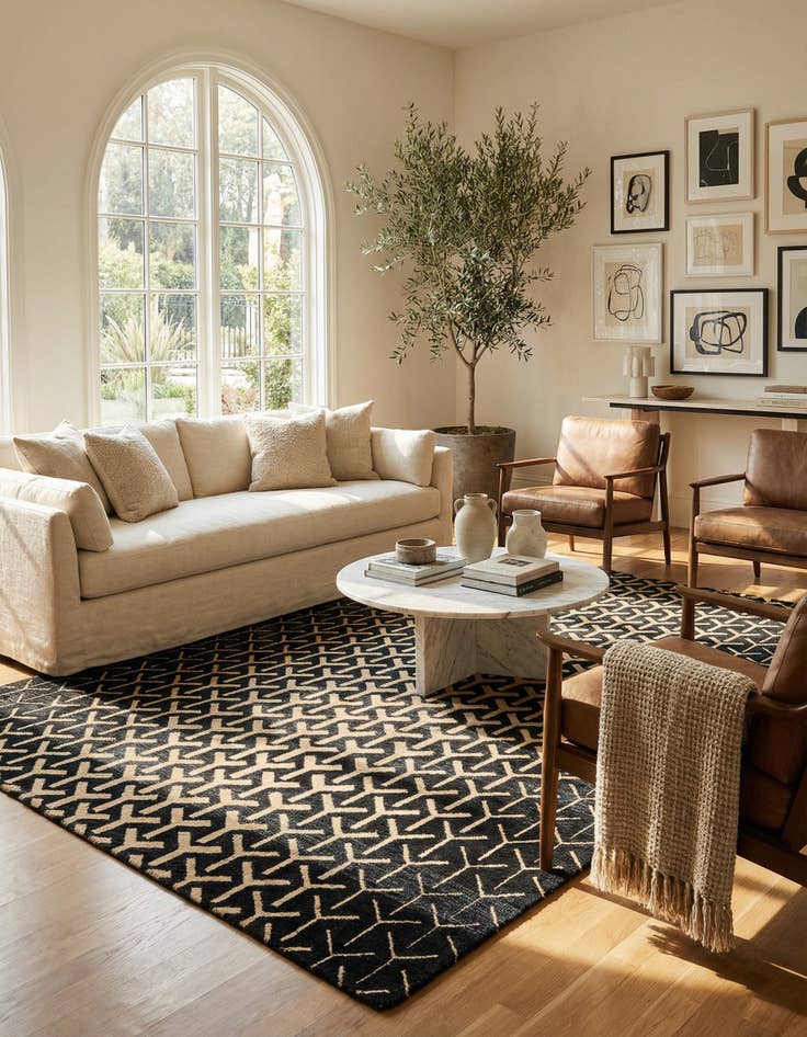 Detail image of 9' 2 x 12'  Hand Knotted Moroccan Wool Rug