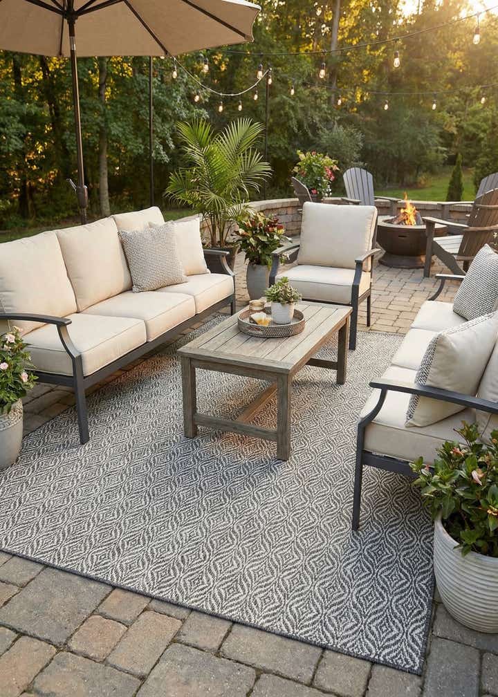 6' x 9' Easy-Clean Trellis Indoor / Outdoor Rug