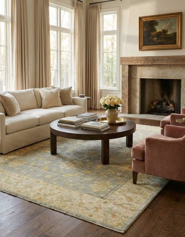 6' 5 x 9' 9 Hand Knotted Peshawar Ziegler Rug