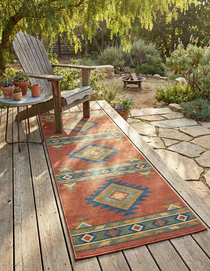 Detail image of 2' x 5'  Washable Baja Indoor / Outdoor Runner Rug