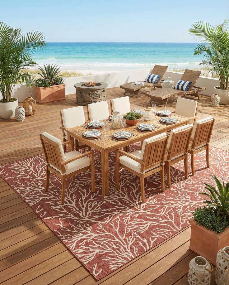 Detail image of 10' x 14' Easy-Clean Coastal Indoor / Outdoor Rug