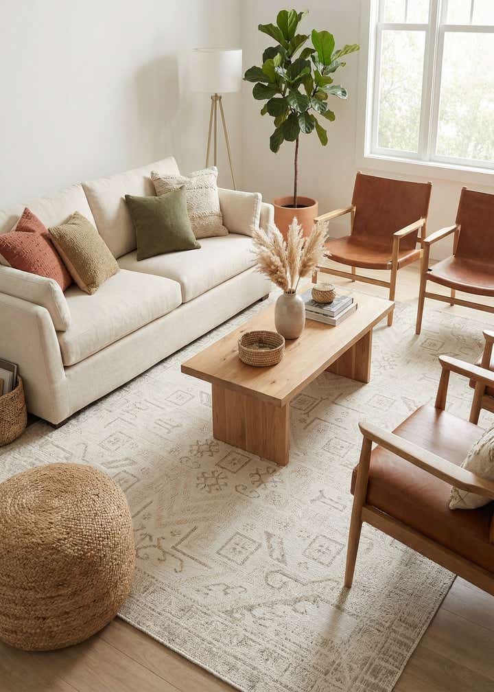 7' x 10' Easy-Clean Aztec Indoor / Outdoor Rug