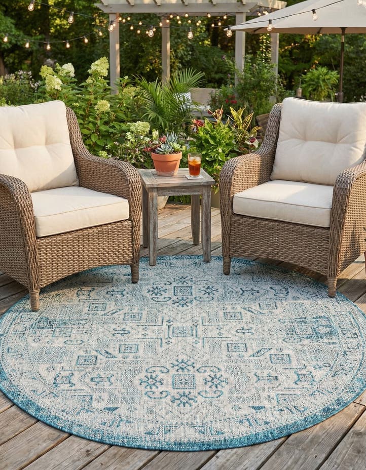5' 3 x 5' 3 Easy-Clean Aztec Indoor / Outdoor ...