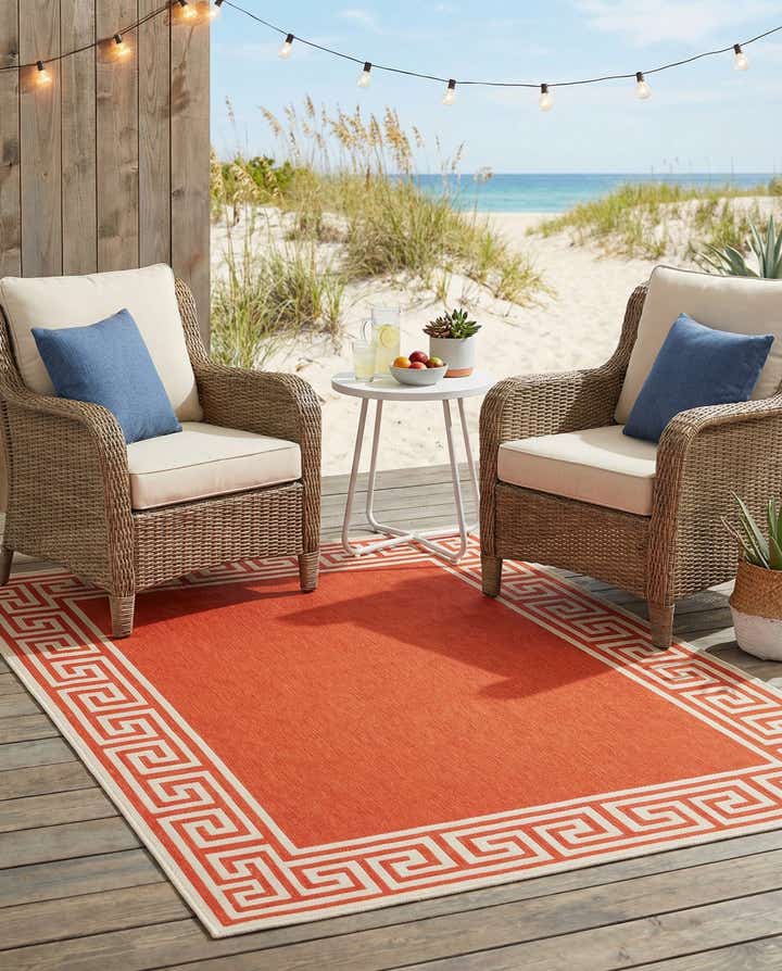 4' x 6' Easy-Clean Coastal Indoor / Outdoor Rug