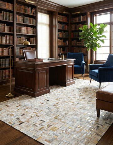 5' x 7' 11 Cowhide Stocks Rug