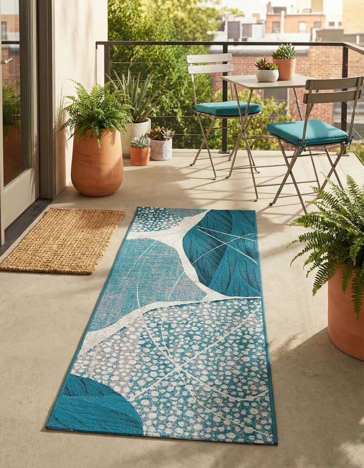 Detail image of 2' x 5' 1  Washable Modern Indoor / Outdoor Runner Rug