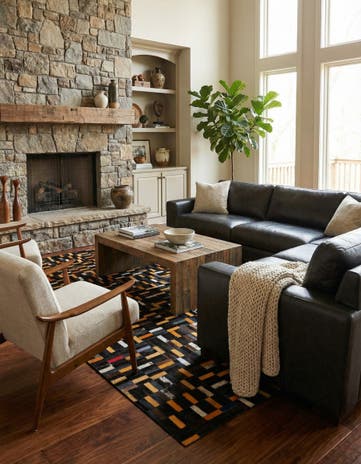 4' 11 x 8' 1 Cowhide - Patchwork Rug