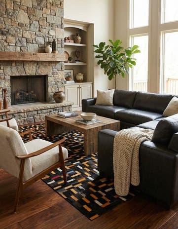 4' 11 x 8' 1 Cowhide - Patchwork Rug