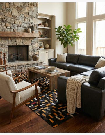 4' 11 x 8' 1 Cowhide - Patchwork Rug