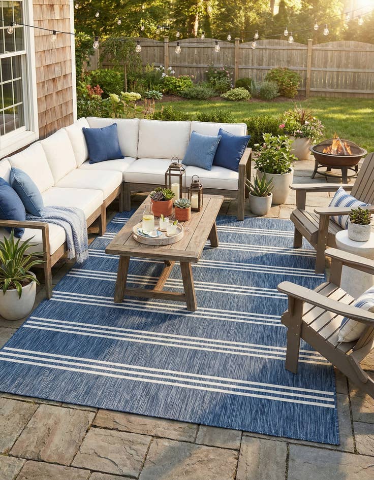 Detail image of 7' x 10' Easy-Clean Jill Zarin Anguilla Indoor / Outdoor Rug