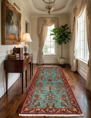 2' 7 x 6' 6 Hand Knotted Qom Persian Runner Rug