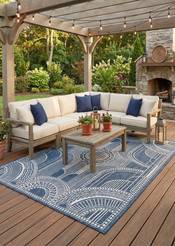 9' x 12' Easy-Clean Traditional Indoor / Outdoor Rug