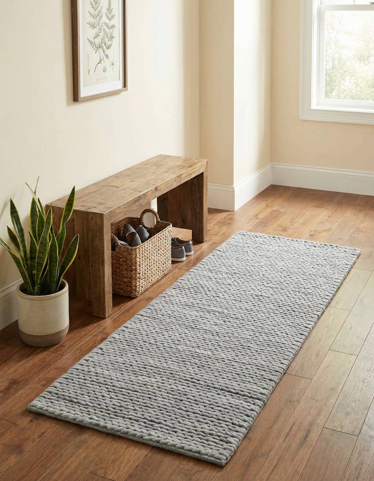 Detail image of 2' x 5' 1  Hand Woven Lana New Zealand Wool Runner Rug