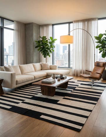 6' 7 x 9' 8 Hand Woven Kilim Modern Wool Rug