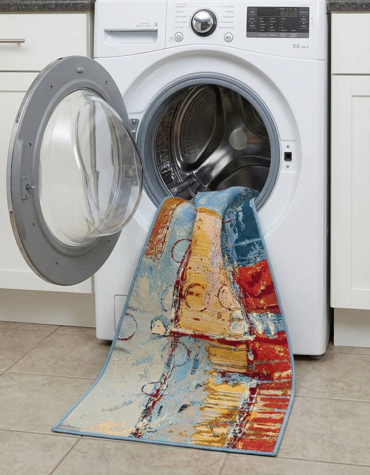 Detail image of 2' x 5'  Washable Modern Indoor / Outdoor Runner Rug