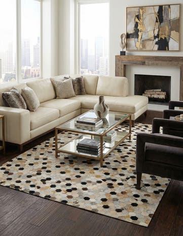 4' 11 x 7' 9 Cowhide - Patchwork Rug