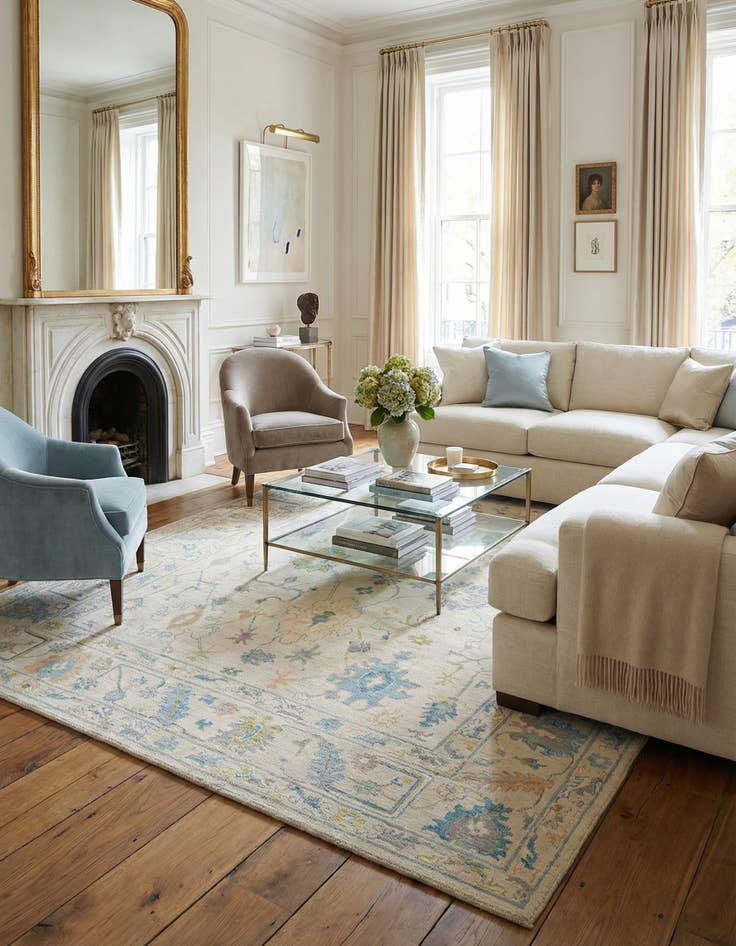 Detail image of  8' 11 x 11' 9  Hand Knotted Oushak Rug