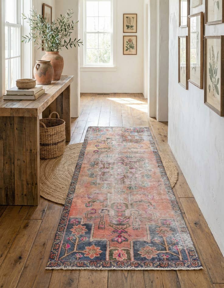 Detail image of 3' x 7'  Hand Knotted Ultra Vintage Persian Wool Runner Rug