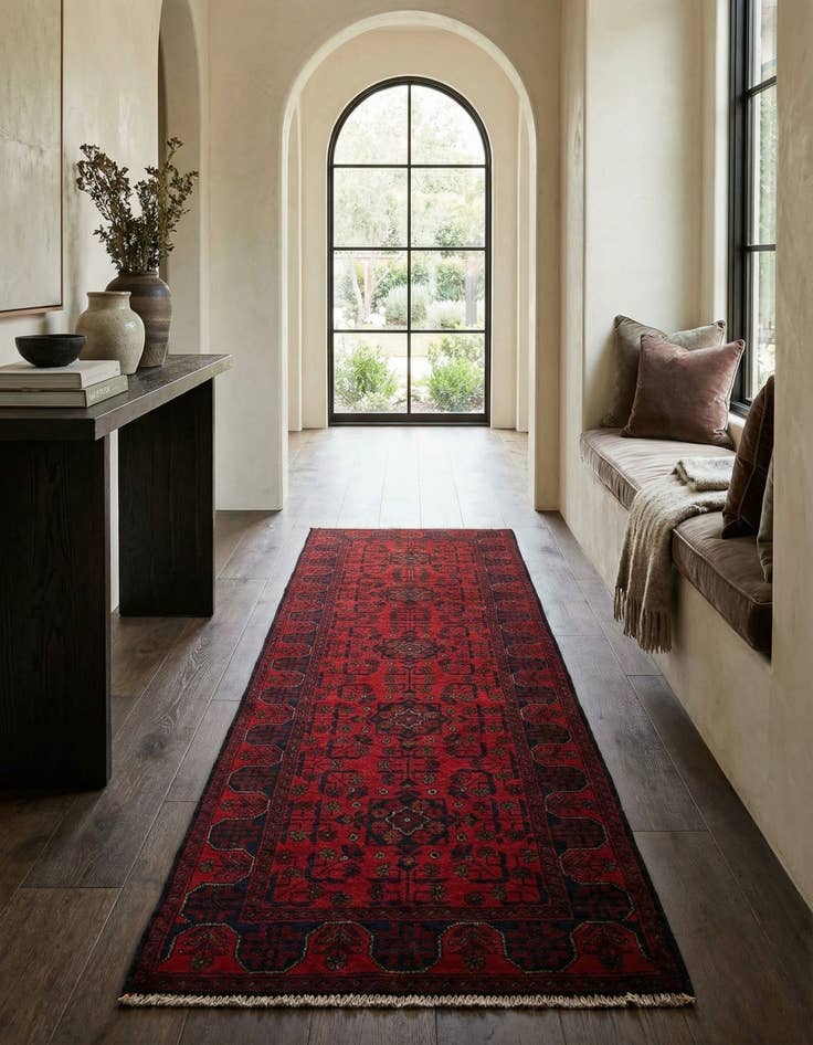 Detail image of 2' 8 x 9' 7  Hand Knotted Khal Mohammadi Wool Runner Rug