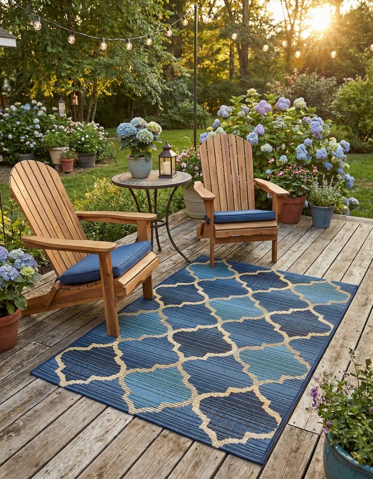 Detail image of 2' 2 x 3'  Washable Trellis Indoor / Outdoor Rug