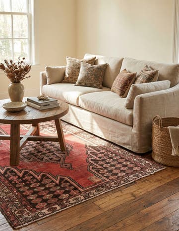 4' 2 x 6' 6 Hand Knotted Ultra Vintage Persian Wool Rug