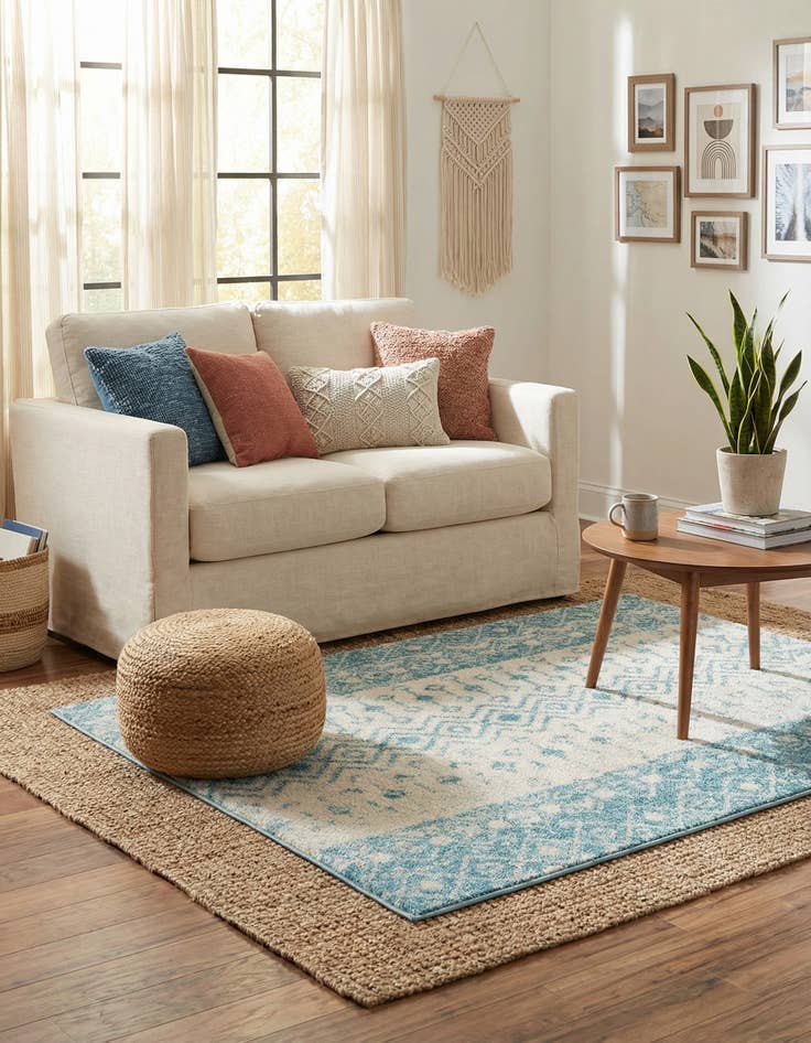 Detail image of  4' x 4' Moroccan Trellis Square Rug