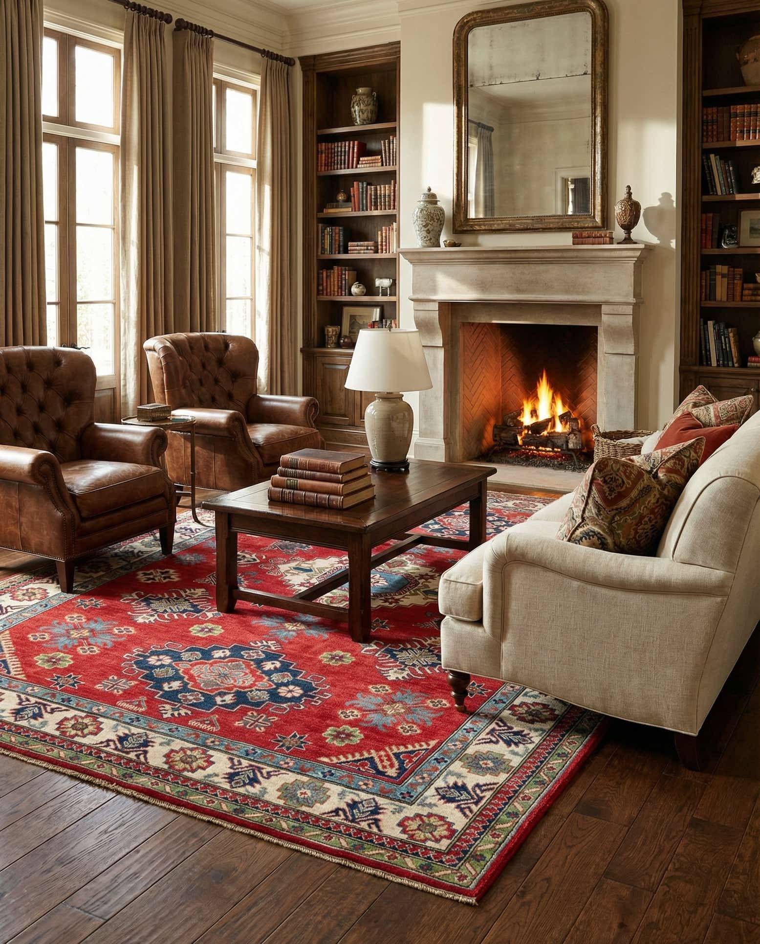 6' 8 x 10' Hand Knotted Kazak Rug