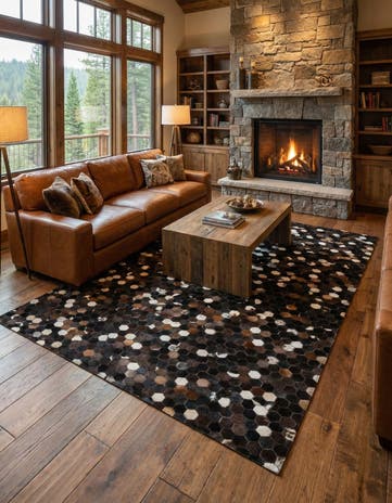 5' x 7' 10 Cowhide Leather Rug