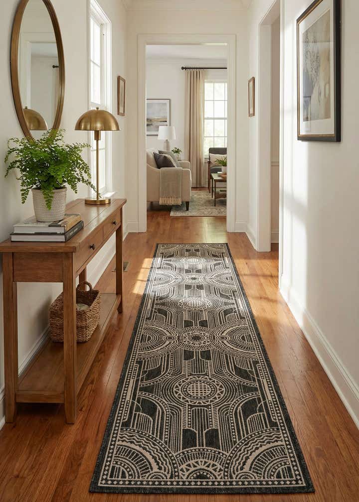 2' 7 x 12' Easy-Clean Traditional Indoor / Outdoor Runner Rug