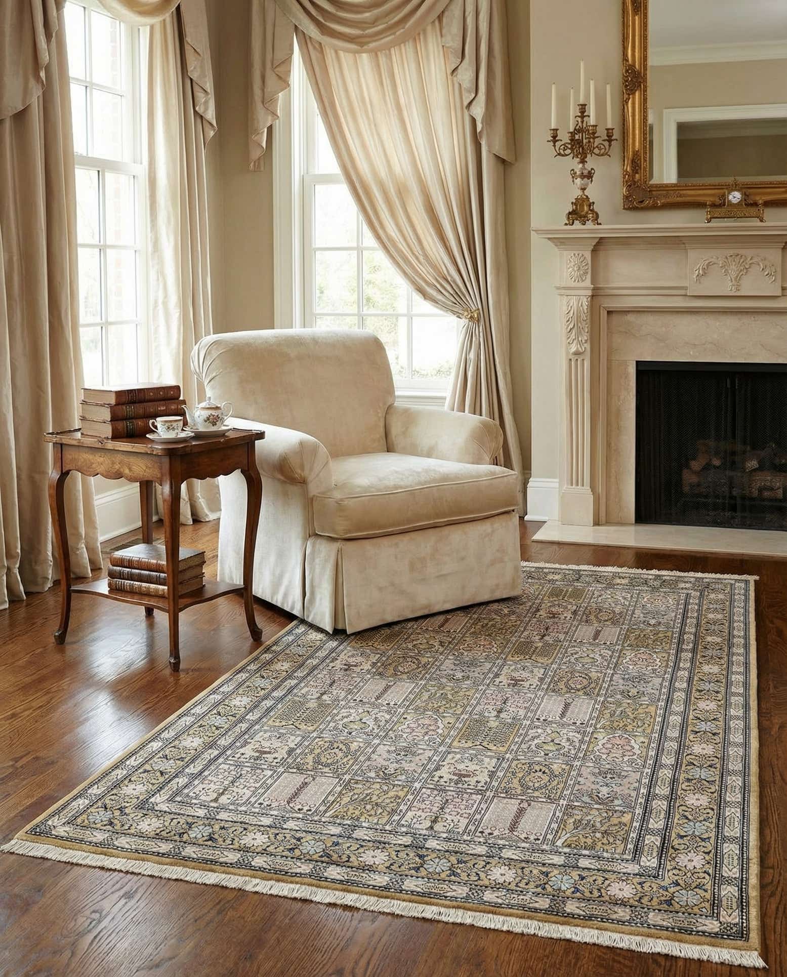 95cm x 155cm Ghom Silk Rug