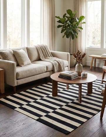 4' 3 x 6' Hand Woven Kilim Modern Wool Rug