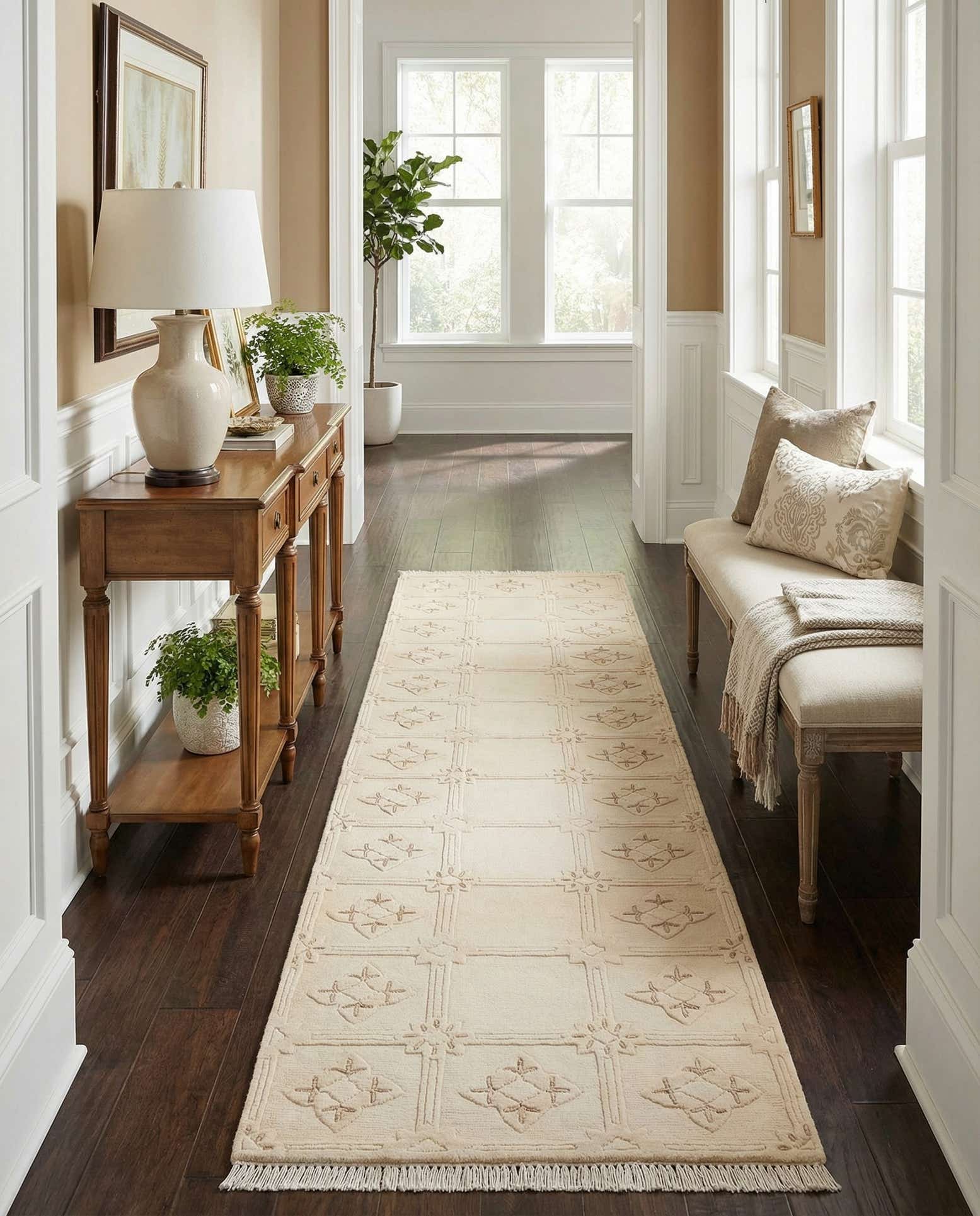 2' 11 x 9' 9 Hand Knotted Darya Wool Runner Rug