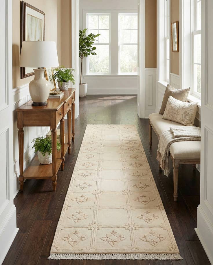 Detail image of 2' 11 x 9' 9 Hand Knotted Darya Wool Runner Rug