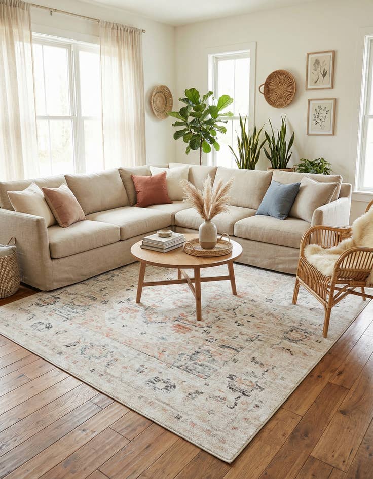 Detail image of 7' 10 x 7' 10 Madeline Vintage Square Rug