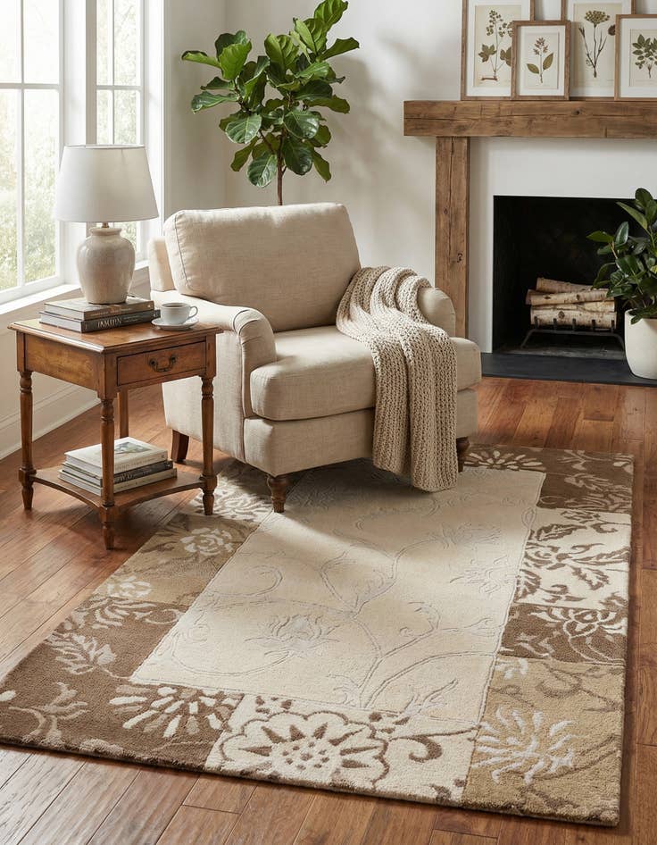 Detail image of  3' x 4' 11  Hand Knotted Darya Wool Rug