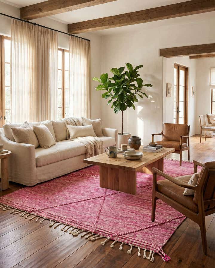 6' 7 x 10' Hand Knotted Moroccan Wool Rug