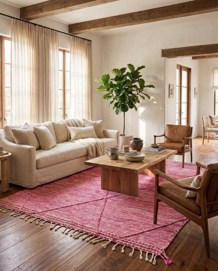 Detail image of 6' 7 x 10' Hand Knotted Moroccan Wool Rug