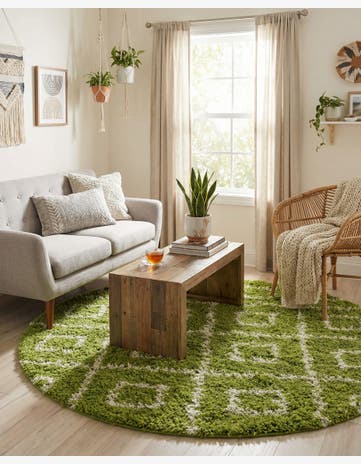 6' x 6' Trellis Shag Round Rug