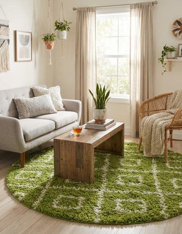 6' x 6' Lattice Shag Round Rug