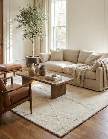 6' 10 x 8' 8 Hand Knotted Moroccan Wool Rug