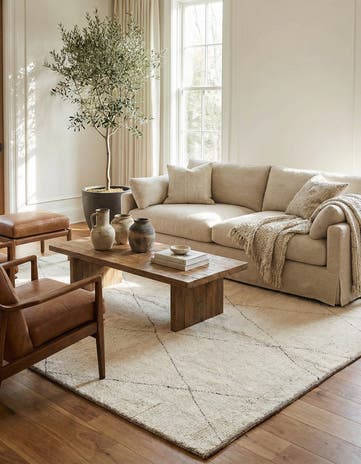 6' 10 x 8' 8 Hand Knotted Moroccan Wool Rug