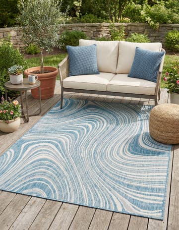 4' x 6' Easy-Clean Modern Indoor / Outdoor Rug