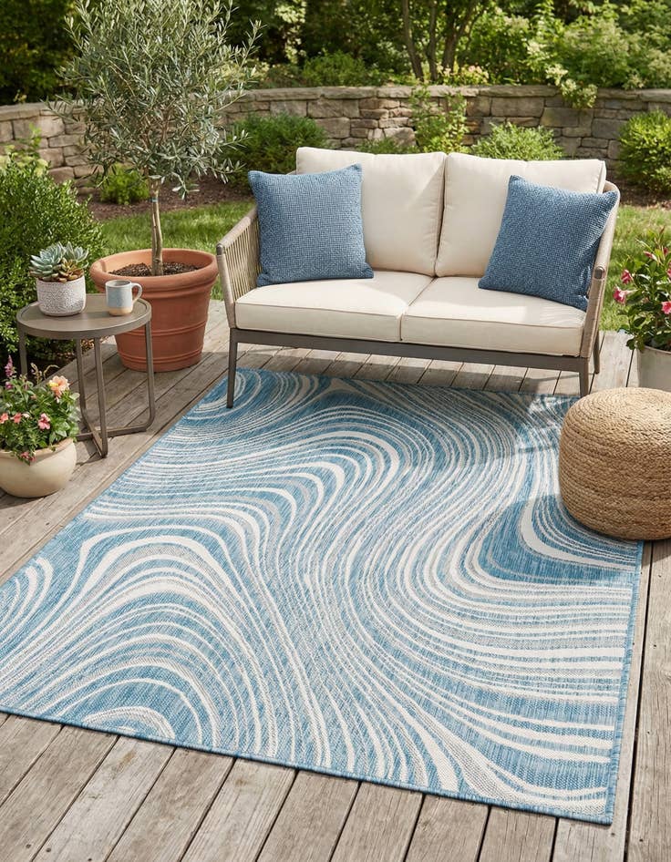 Detail image of  4' x 6'  Washable Modern Indoor / Outdoor Rug