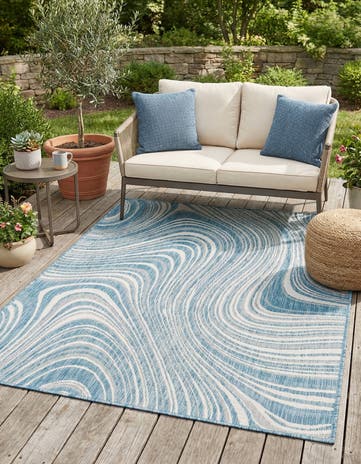 4' x 6' Easy-Clean Modern Indoor / Outdoor Rug