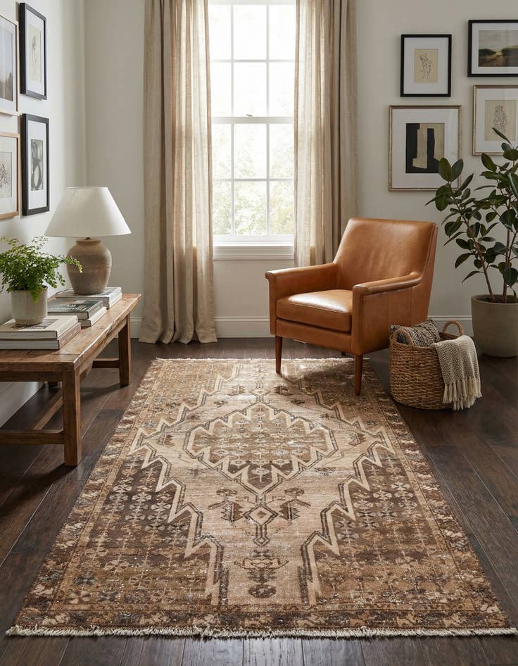 Detail image of  3' 3 x 5' 10  Hand Knotted Ultra Vintage Persian Wool Rug