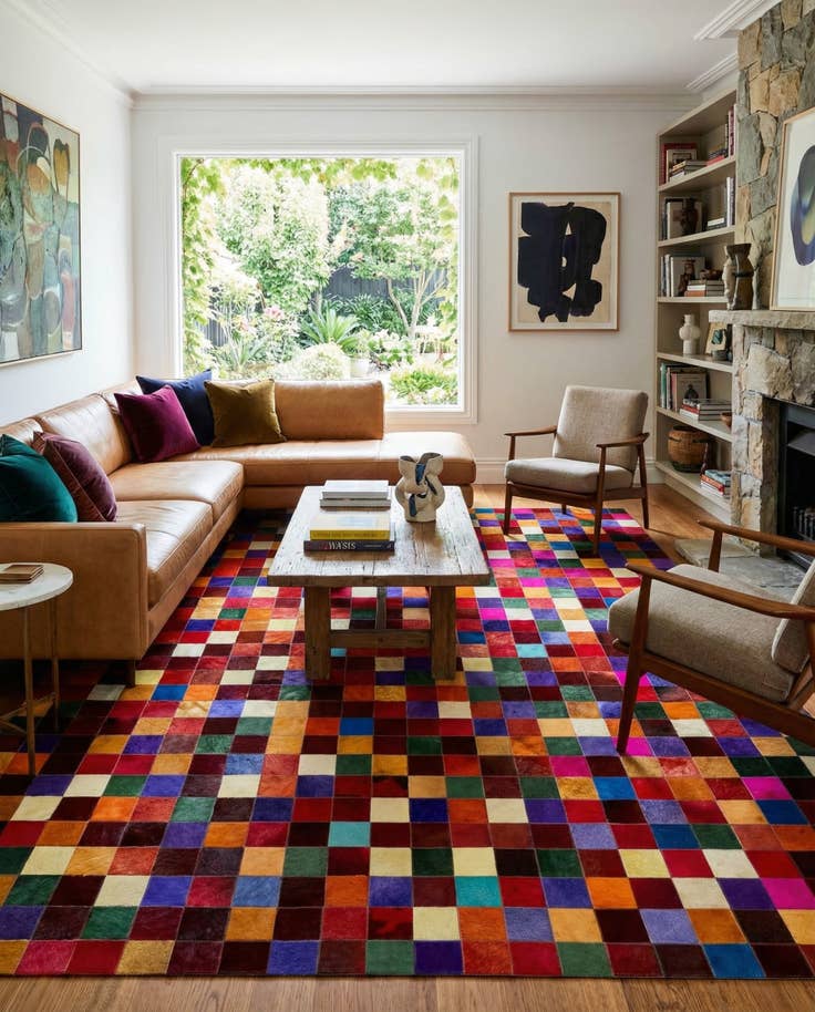 Detail image of 7' 11 x 9' 10 Cowhide - Patchwork Rug