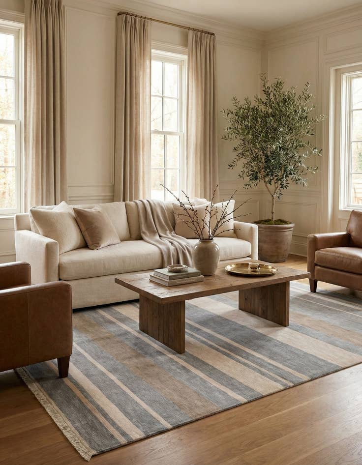 Detail image of 6' 8 x 9' 8  Hand Knotted Darya Wool Rug